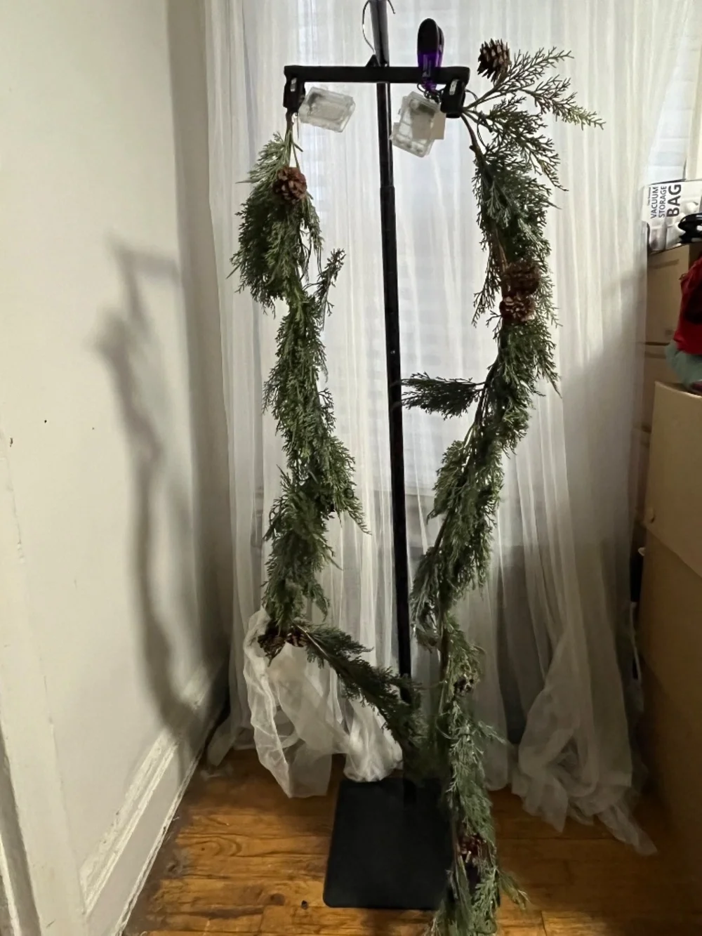 West Elm.  Faux Pre-Lit Evergreen Garland.  Set of 2